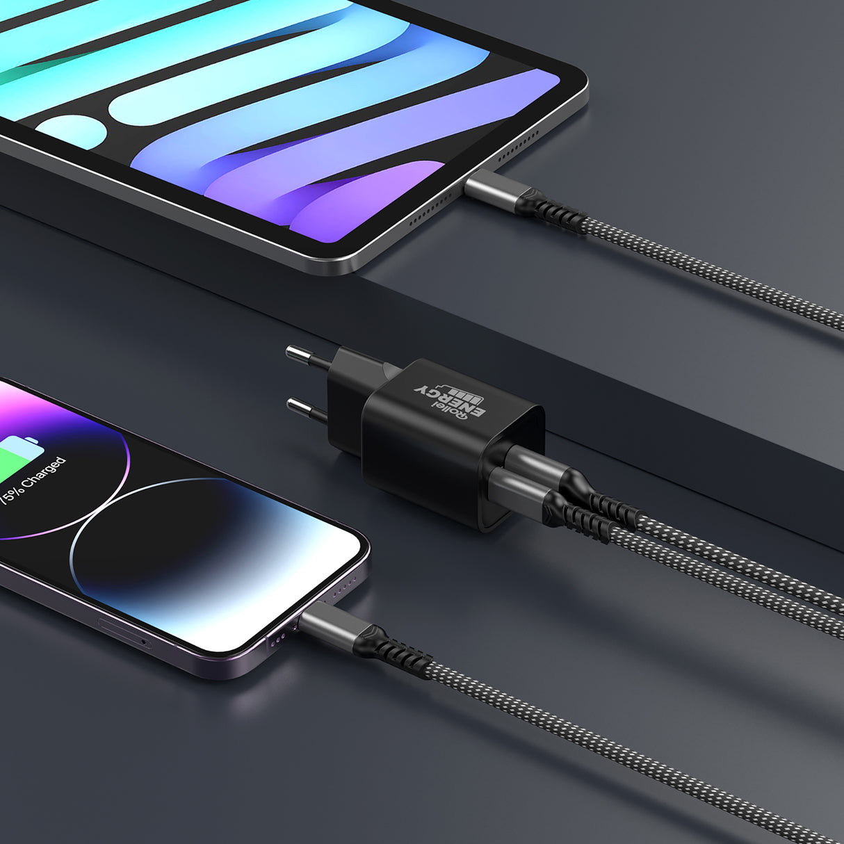 Power adapter i 35 watt i with USB-C & USB-A connection V2