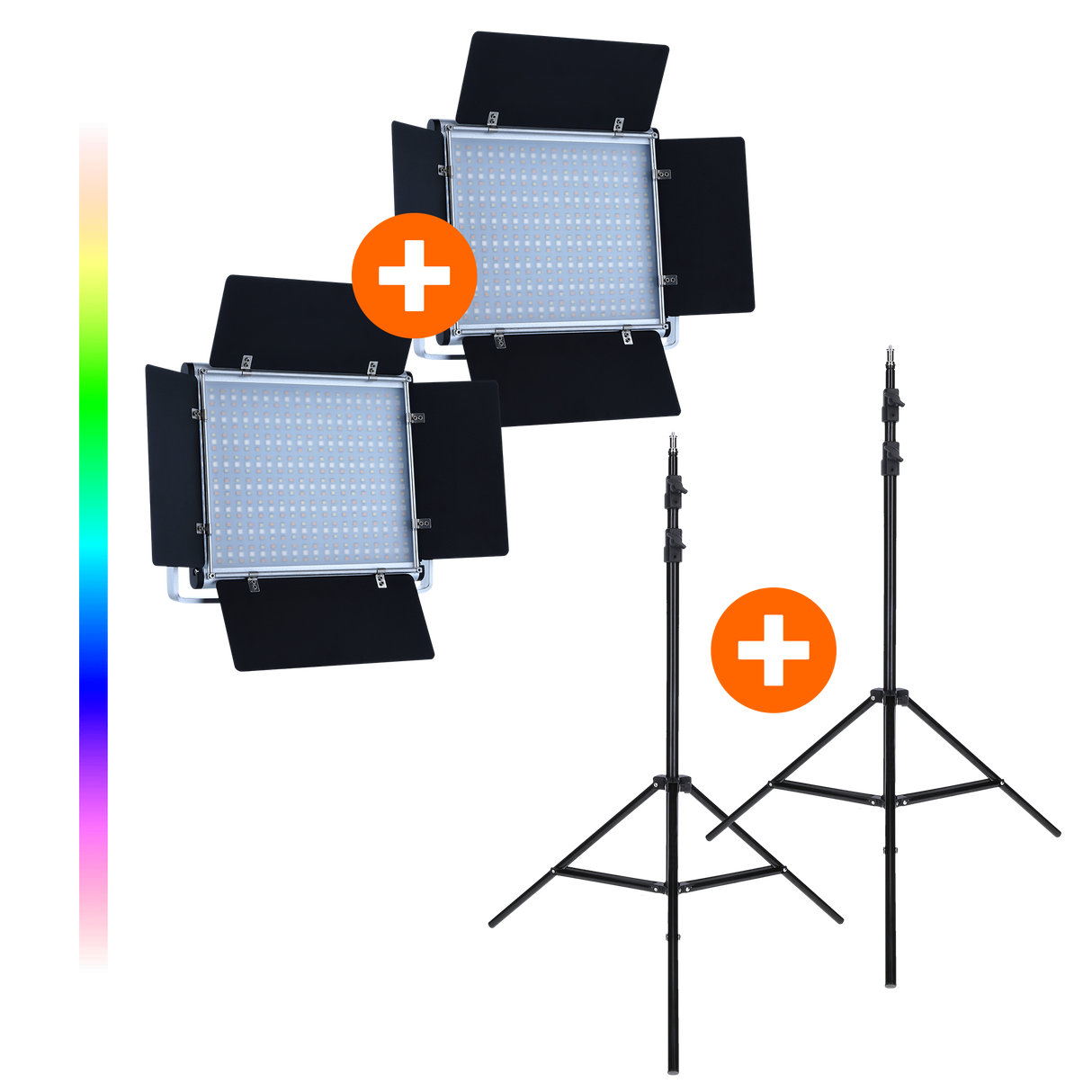 Bundle 2x LUMIS Panel 600 RGB incl. tripod